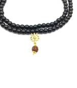 Mahakal Bholenath Trishul Pendant With Black Hakik Agate 108 beads Mala For Good Health And Lord Shiv Blessing