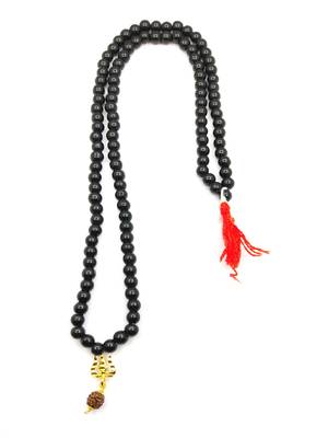Mahakal Bholenath Trishul Pendant With Black Hakik Agate 108 beads Mala For Good Health And Lord Shiv Blessing 2