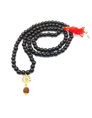 Mahakal Bholenath Trishul Pendant With Black Hakik Agate 108 beads Mala For Good Health And Lord Shiv Blessing 3