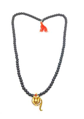 Raviour Lifestyle Lord Shiv Shakti 5 Mukhi Shiv Trishul Damru With Black Hakik Agate 108 beads Mala 3