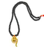 Raviour Lifestyle Lord Shiv Shakti 5 Mukhi Shiv Trishul Damru With Black Hakik Agate 108 beads Mala
