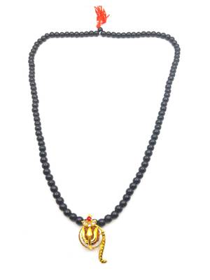 Raviour Lifestyle Lord Shiv Shakti 5 Mukhi Shiv Trishul Damru With Black Hakik Agate 108 beads Mala 2