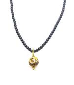 Lord shiv punchmukhi rudraksha Om pendant With Black Hakik Agate 108 beads Mala For Good Luck and Mahadev Blessing
