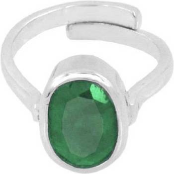 Raviour Lifestyle Emerald RIng natural and Eligent Panna Gemstone Stone Emerald Silver Ring 1