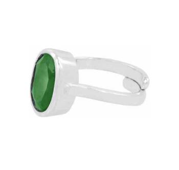Raviour Lifestyle Emerald RIng natural and Eligent Panna Gemstone Stone Emerald Silver Ring 2