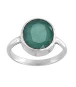 Raviour Lifestyle Natural Emerald Panna Gemstone Stone Emerald Panna Silver Ring