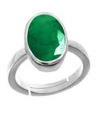 Raviour Lifestyle Natural Emerald stone Ring Natural Panna Stone Emerald Silver Ring