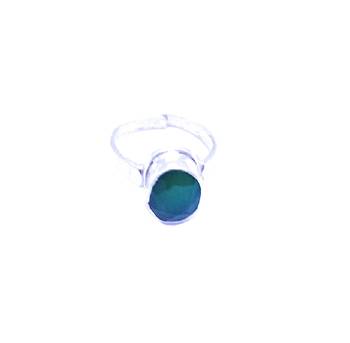 Raviour Lifestyle Emerald Ring Panna Stone Adjustable Silver Ring for Unisex 2