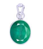 Raviour Lifestyle Emerald Stone Pendant Natural Stone Panna Silver Emerald Stone Pendant for Men & Women