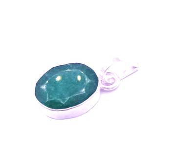 Raviour Lifestyle Natural Emerald Panna Gemstone Panna Silver Pendant Locket 1