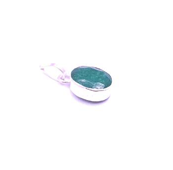 Raviour Lifestyle Natural Emerald Panna Gemstone Panna Silver Pendant Locket 2