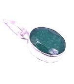Raviour Lifestyle Emerald Pendant Original Stone Panna Effective Stone Silver Emerald Stone Pendant for Men & Women
