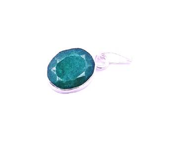 Raviour Lifestyle Natural & Elegent Emerald Panna Stone Silver Pendant Locket 2