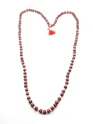 Raviour Lifestyle Original Rosary Lal Chandan Jaap Japa Mala Red Sandal Wood 108+1 Beads for Wearing Men and Women   1