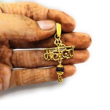 Raviour Lifestyle Mahakal Mahadev Shiva Trishul Rudraksha Shiv Locket Pendant For Men and Boys 2