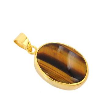 Raviour Lifestyle Tiger eye panchdhatu pendant  for men & women Gold-plated Pendant 3