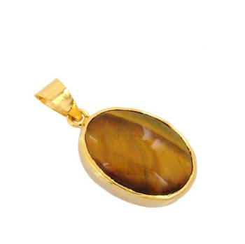 Raviour Lifestyle Natural Tiger Eye Pendant For Healing and Vastu, Meditation, Protection, Energizer Stone Pendant 1