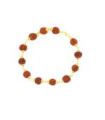 Raviour Lifestyle Original 5 Mukhi 5 Face Stylish Rudraksha Bracelet in Gold Cap