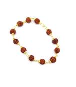 Raviour Lifestyle Panchmukhi Golden Cap Stylish Original 5 Mukhi 5 Face Rudraksha Bracelet