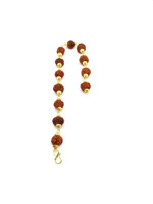 Raviour Lifestyle Panchmukhi Golden Cap Stylish Original 5 Mukhi 5 Face Rudraksha Bracelet 3