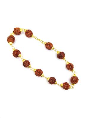 Raviour Lifestyle Gold Plated Stylish Original 5 Mukhi 5 Face Rudraksha Bracelet 1