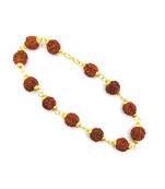 Raviour Lifestyle Gold Plated Stylish Original 5 Mukhi 5 Face Rudraksha Bracelet