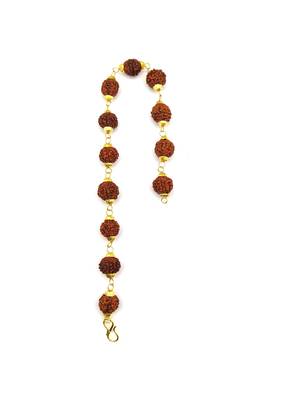Raviour Lifestyle Gold Plated Stylish Original 5 Mukhi 5 Face Rudraksha Bracelet 2