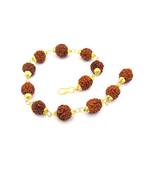 Raviour Lifestyle Golden cap Original & Stylish 5 Mukhi 5 Face Rudraksha bracelet