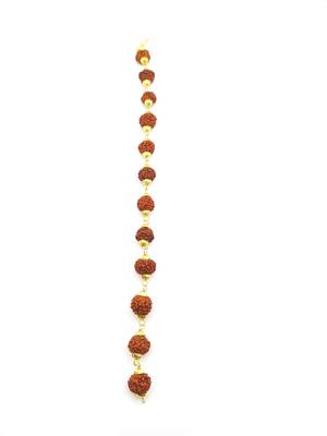 Raviour Lifestyle Original 5 Mukhi 5 Face Golden Cap Rudraksha Bracelet 3