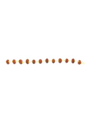 Raviour Lifestyle Original 5 Mukhi 5 Face Golden Cap Rudraksha Bracelet 1