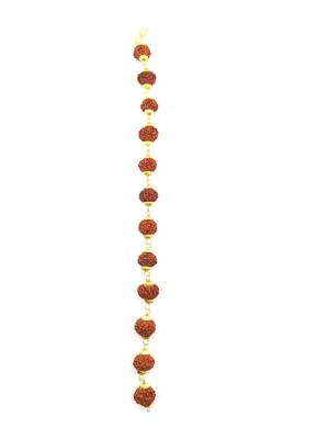 Raviour Lifestyle Original 5 Mukhi 5 Face Golden Cap Rudraksha Bracelet 2