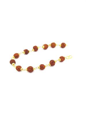 Raviour Lifestyle Original 5 Mukhi 5 Face Golden Cap Rudraksha Bracelet 3