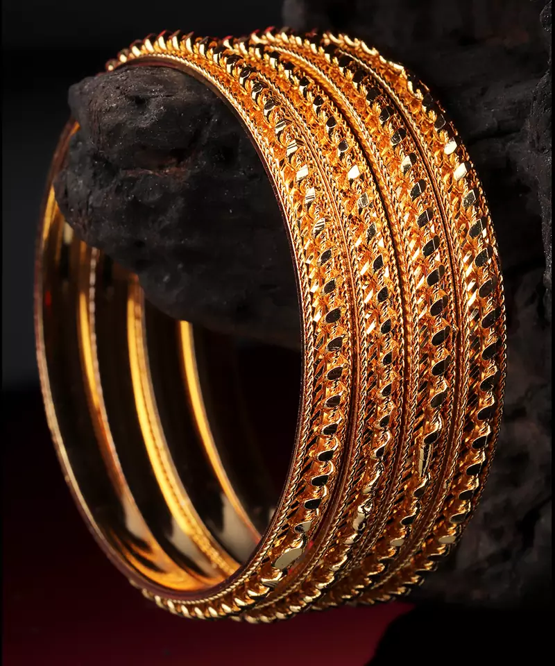 Gold Plated Traditional Bangle Set of 4
