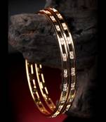 Gold Plated Diamond Studded Bangles set of 2