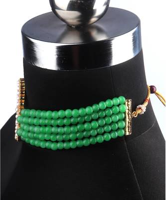 Green PEARL CHOKER NECKLACE SET FOR WOMEN 2