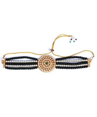 Green Choker Design Traditional Stylish Fancy Pearl Necklace Jewellery Set for Women 2