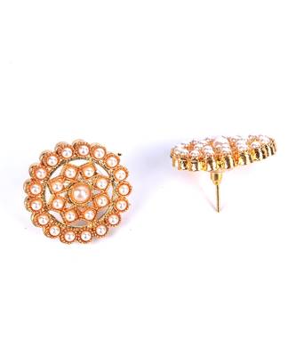 Green Plated Pearl Diamond Kundan Choker Necklace with Round Earrings Traditional Jewellery Set 3