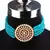 Blue Plated Pearl Diamond Kundan Choker Necklace with Round Earrings Traditional Jewellery Set