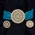 Blue Plated Pearl Diamond Kundan Choker Necklace with Round Earrings Traditional Jewellery Set