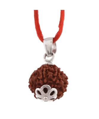 Raviour Lifestyle 6 Mukhi Rudraksha Pendant 6 Faced Nepali Rudraksh Bead Original & 100 % Certified Pendant 1