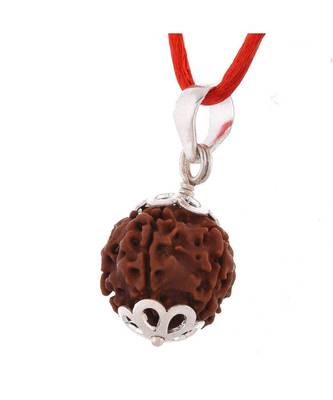 Raviour Lifestyle 7 Mukhi Rudraksha Pendant Seven Faced Nepali Rudraksh Bead Original & Certified Pendant 1