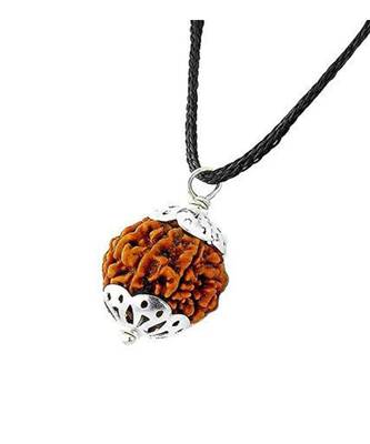 Raviour Lifestyle 7 Mukhi Rudraksha Pendant 7 Faced Nepali Rudraksh Bead 100% Original & Certified Pendant 1
