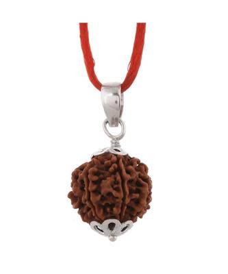 Raviour Lifestyle 7 Mukhi Rudraksha Pendant Seven Faced Nepali Rudraksh Bead Original & Certified Pendant 1