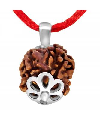 Raviour Lifestyle 7 Mukhi Rudraksha Pendant Seven Faced Nepali Rudraksh Bead Original & Certified Pendant 1