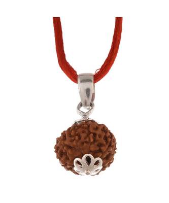 Raviour Lifestyle Ten Mukhi Rudraksha Pendant 10 Faced Rudraksh Bead Original & Certified Pendant 1