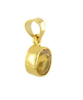 Raviour Lifestyle Yellow sapphire pukhraj gemstone pendant for astrological benefits 1