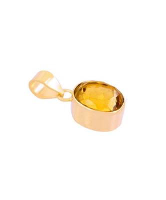 Raviour Lifestyle Yellow sapphire pukhraj gemstone pendant for astrological benefits 1