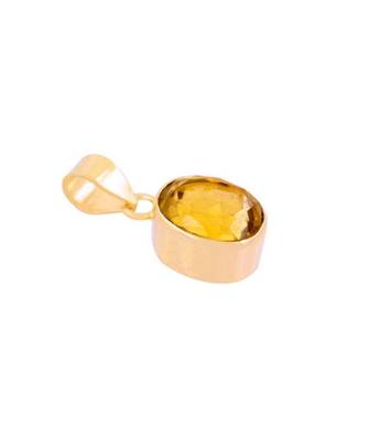 Raviour Lifestyle Yellow sapphire pukhraj gemstone pendant for astrological benefits 1