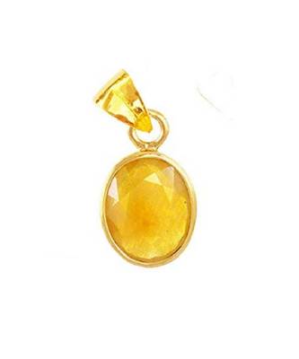 Raviour Lifestyle Yellow sapphire pukhraj gemstone pendant for astrological benefits 1