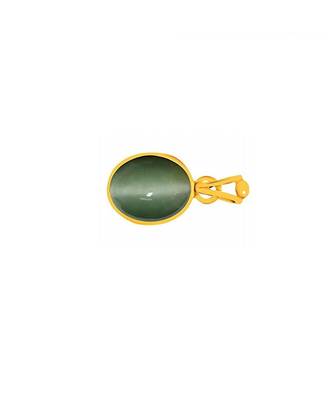 Raviour Lifestyle Green Cat Eye green lehsunia gemstone pendant for astrological benefits 1
